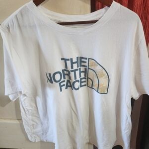 NWOT The North Face White Crop T-shirt Earthy Floral Logo Outdoor Streetwear 3X